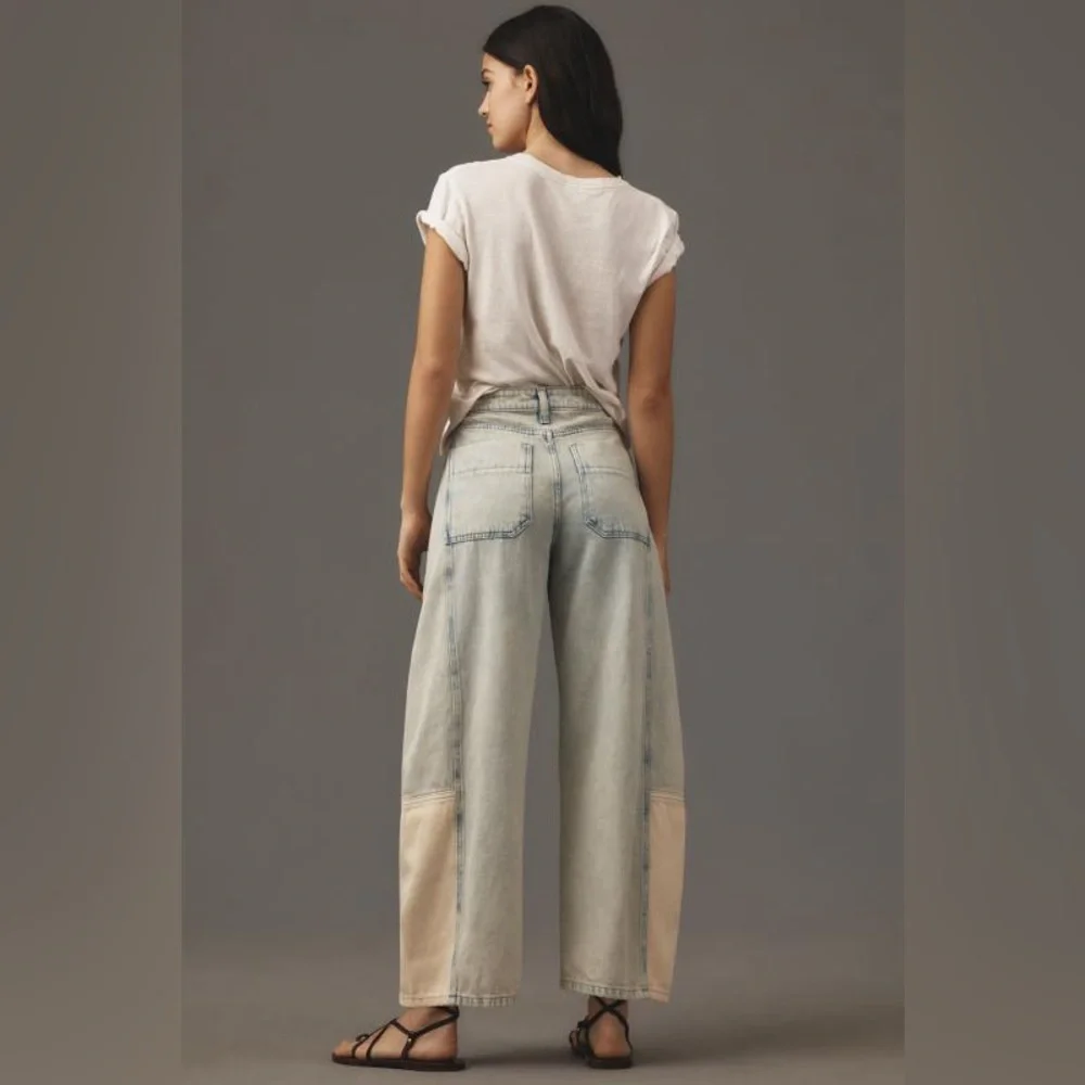 Anthropologie The Kenna Mid-Rise Heritage Barrel Jeans by Pilcro size 27 - Picture 8 of 8